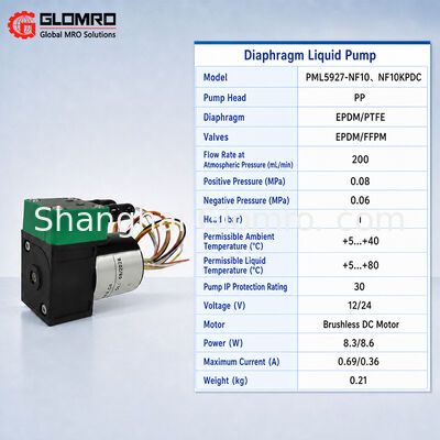 BAXIT PM23523‑86 DC24V Diaphragm Gas Sampling Pump, Corrosion‑Resistant PTFE Diaphragm, Low Noise Self‑priming for CEMS Flue Gas Analysis