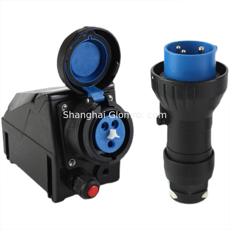 3Pin(2P+E) / 4Pin(3P+E) / 5Pin(3P+E+N) industrial socket and plug Anti-corrosion material sealed plug and socket