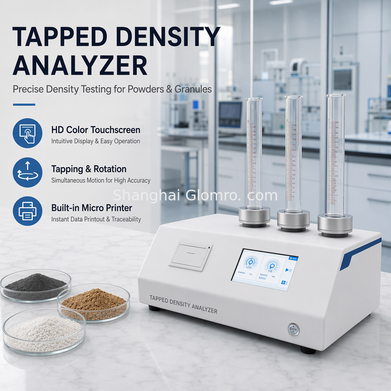 Multi-station Tapped Density Analyzer High Repeatability Powder Physical Property Tester for QC Lab