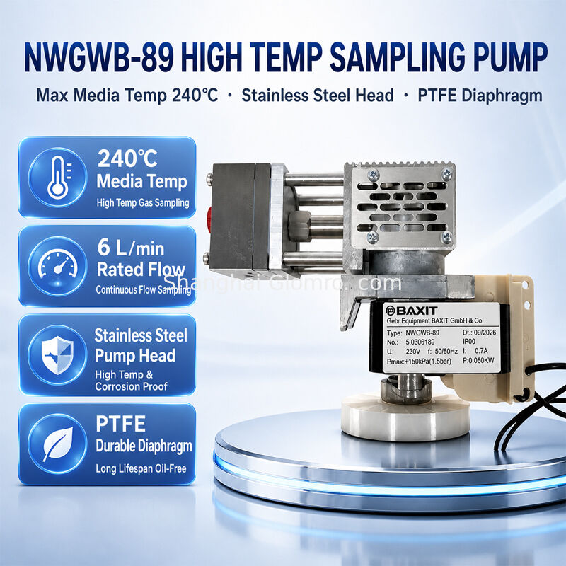 BAXIT NWGWB-89 High Temp Gas Sampling Pump Corrosion Resistant Diaphragm Pump Replace for KNF CEMS System